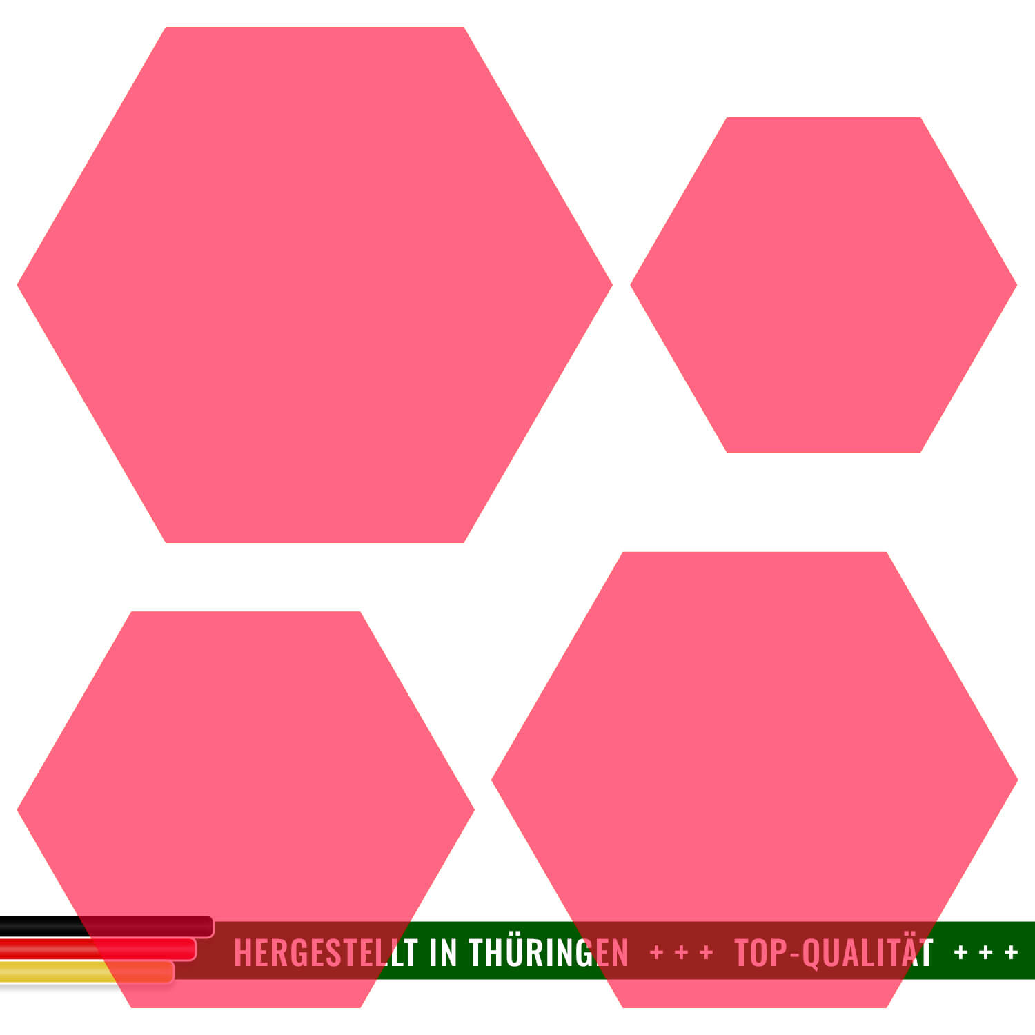 Plexiglas® Zuschnitt - Hexagon/Sechseck Neonrot transparent - Basteln Deko 3-50cm Gruppenbild