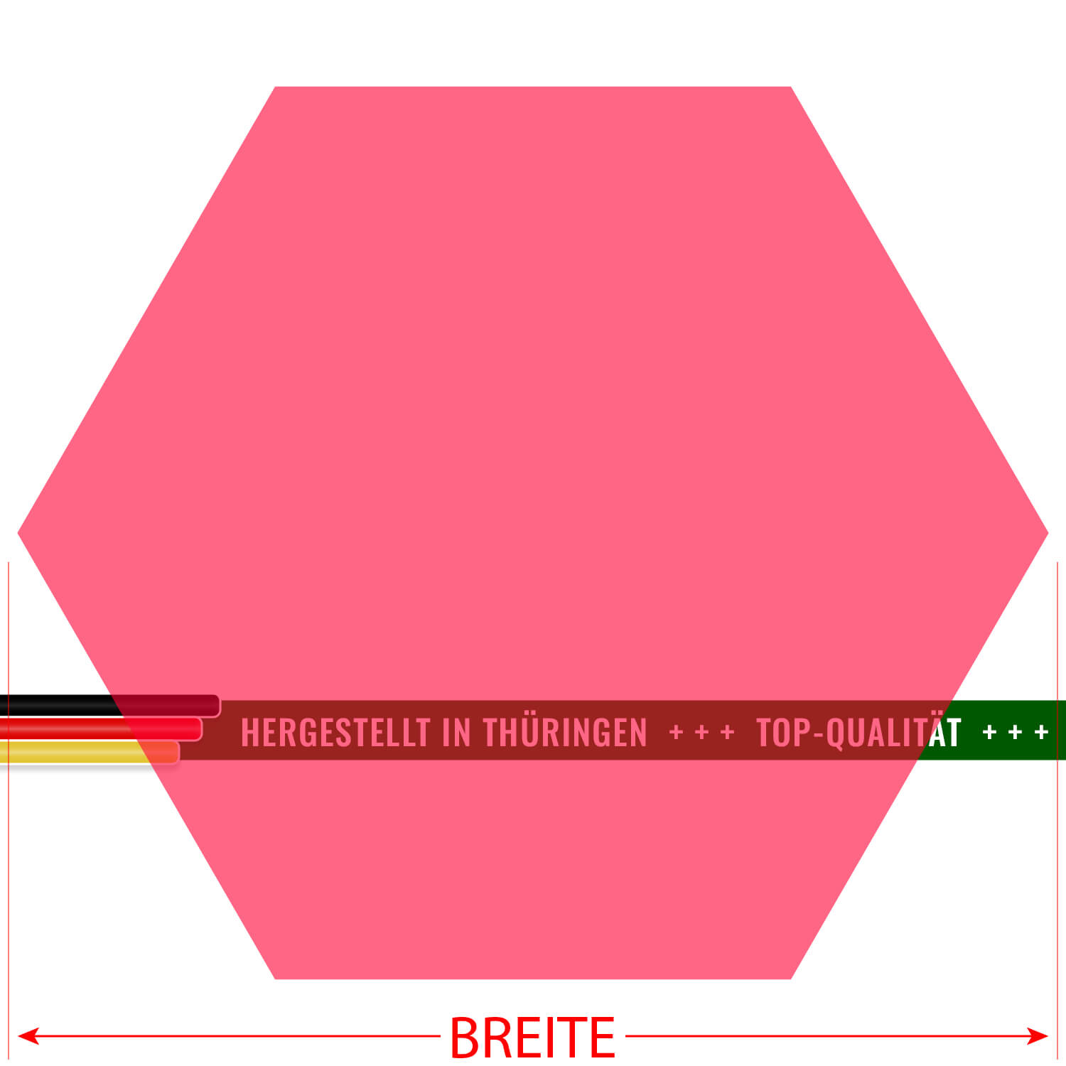 Plexiglas® Zuschnitt - Hexagon/Sechseck Neonrot transparent - Basteln Deko 3-50cm Größe