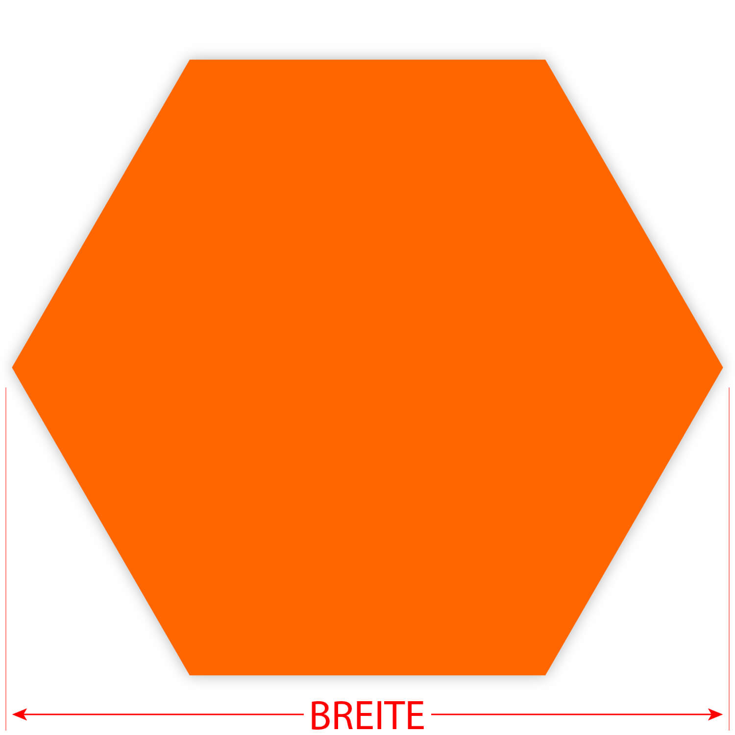 Plexiglas® Zuschnitt - Hexagon/Sechseck Orange - Basteln Deko 3-50cm Größe