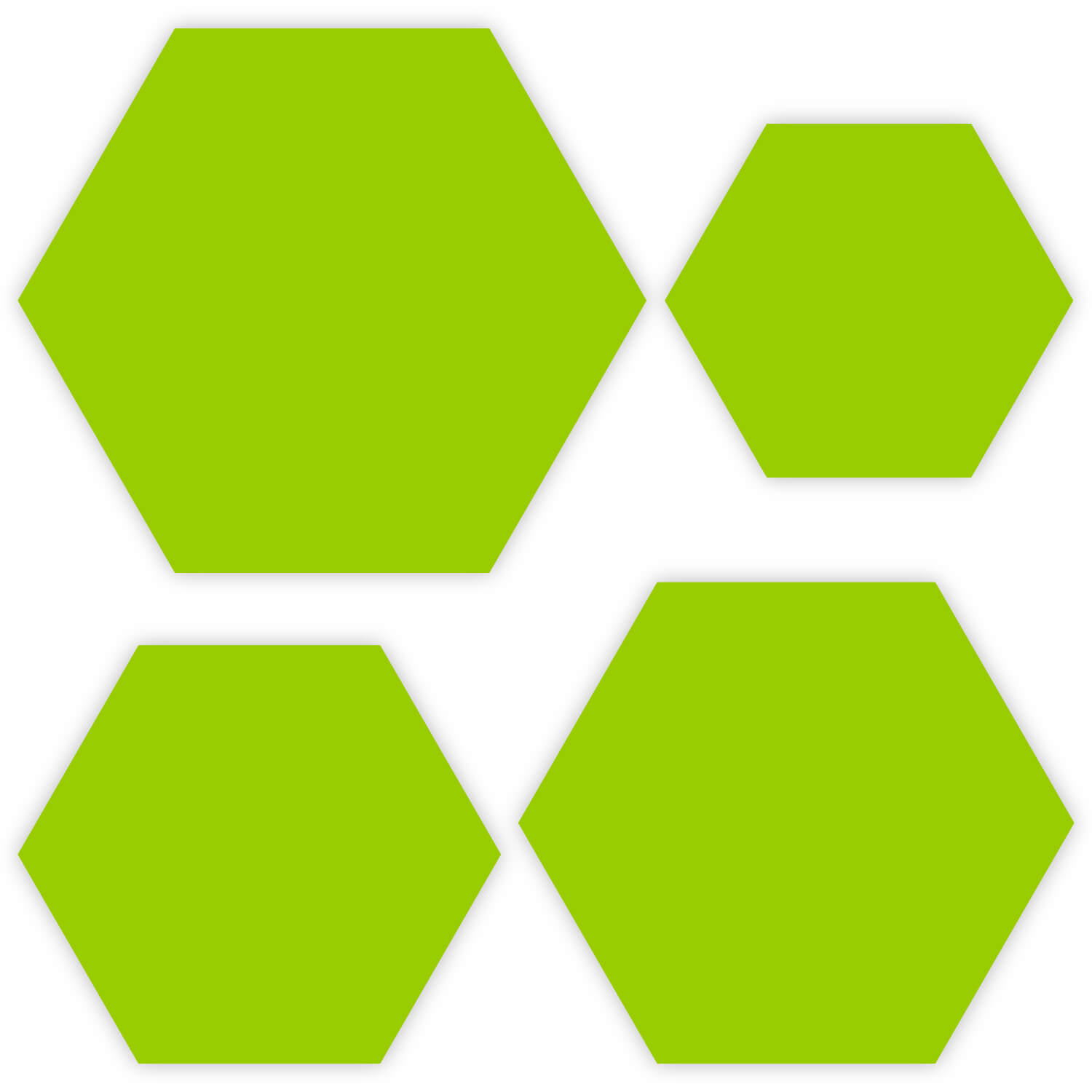 Plexiglas® Zuschnitt - Hexagon/Sechseck Grün - Basteln Deko 3-50cm Gruppenbild
