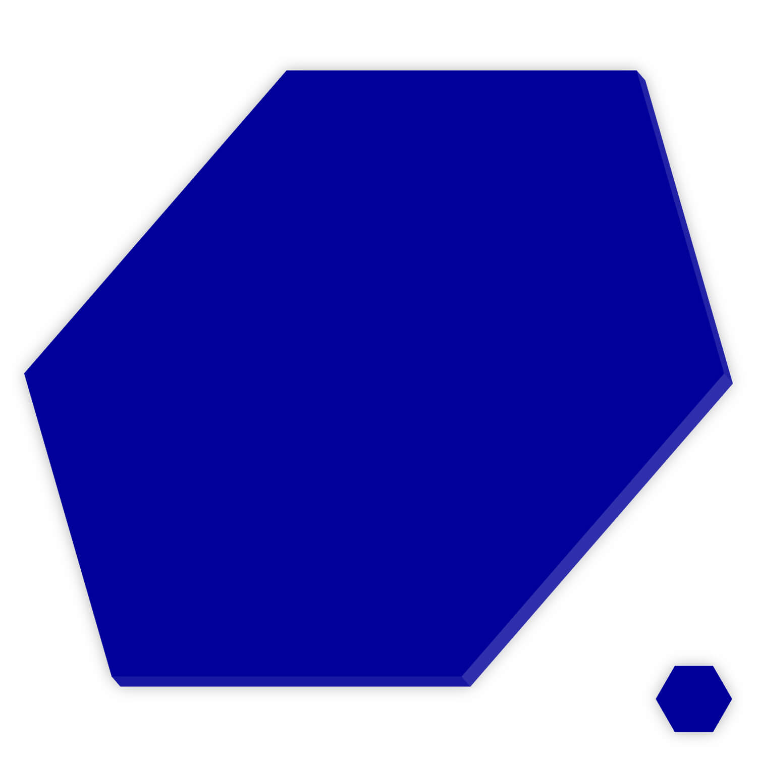 Plexiglas® Zuschnitt - Hexagon/Sechseck Dunkelblau - Basteln Deko 3-50cm