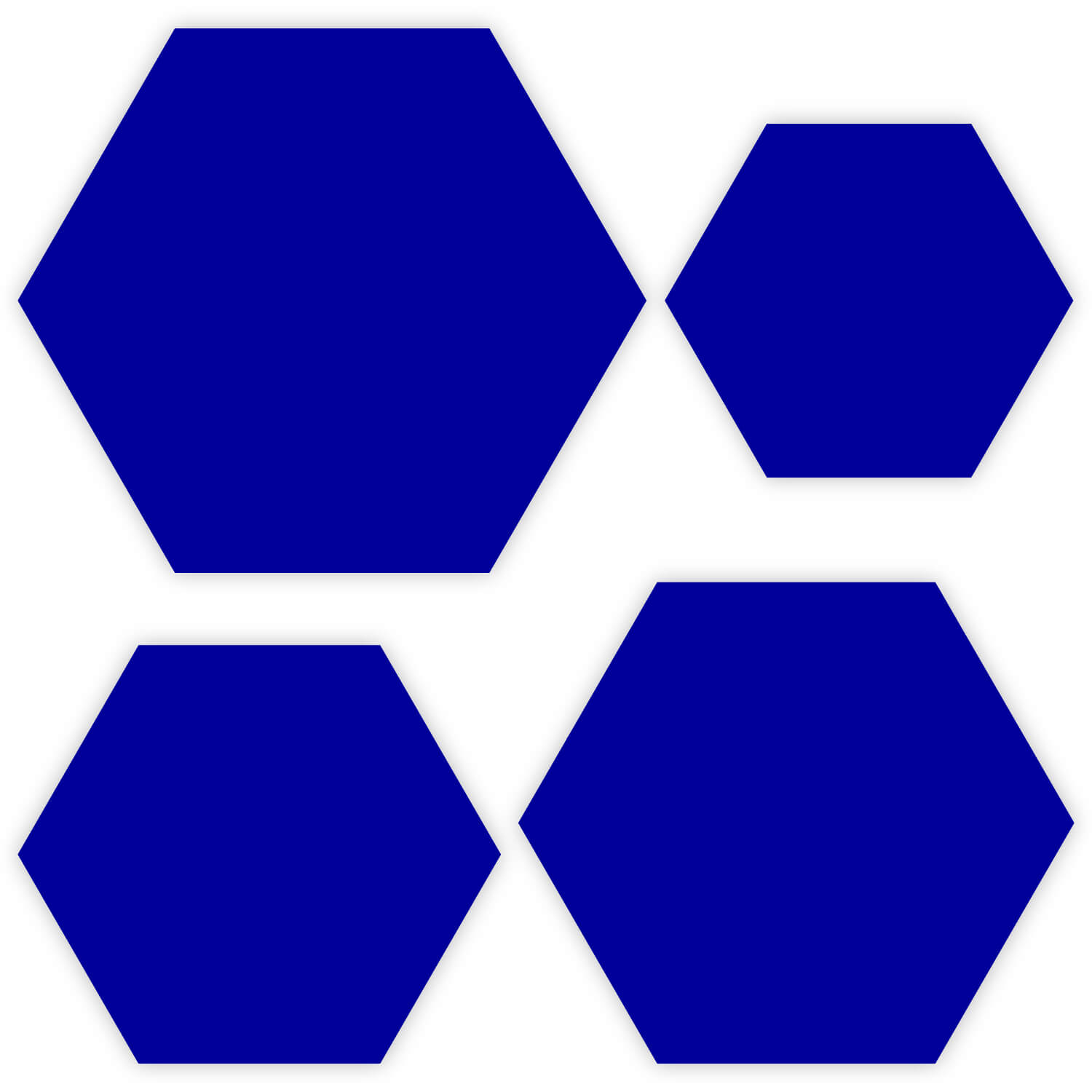 Plexiglas® Zuschnitt - Hexagon/Sechseck Dunkelblau - Basteln Deko 3-50cm Gruppenbild