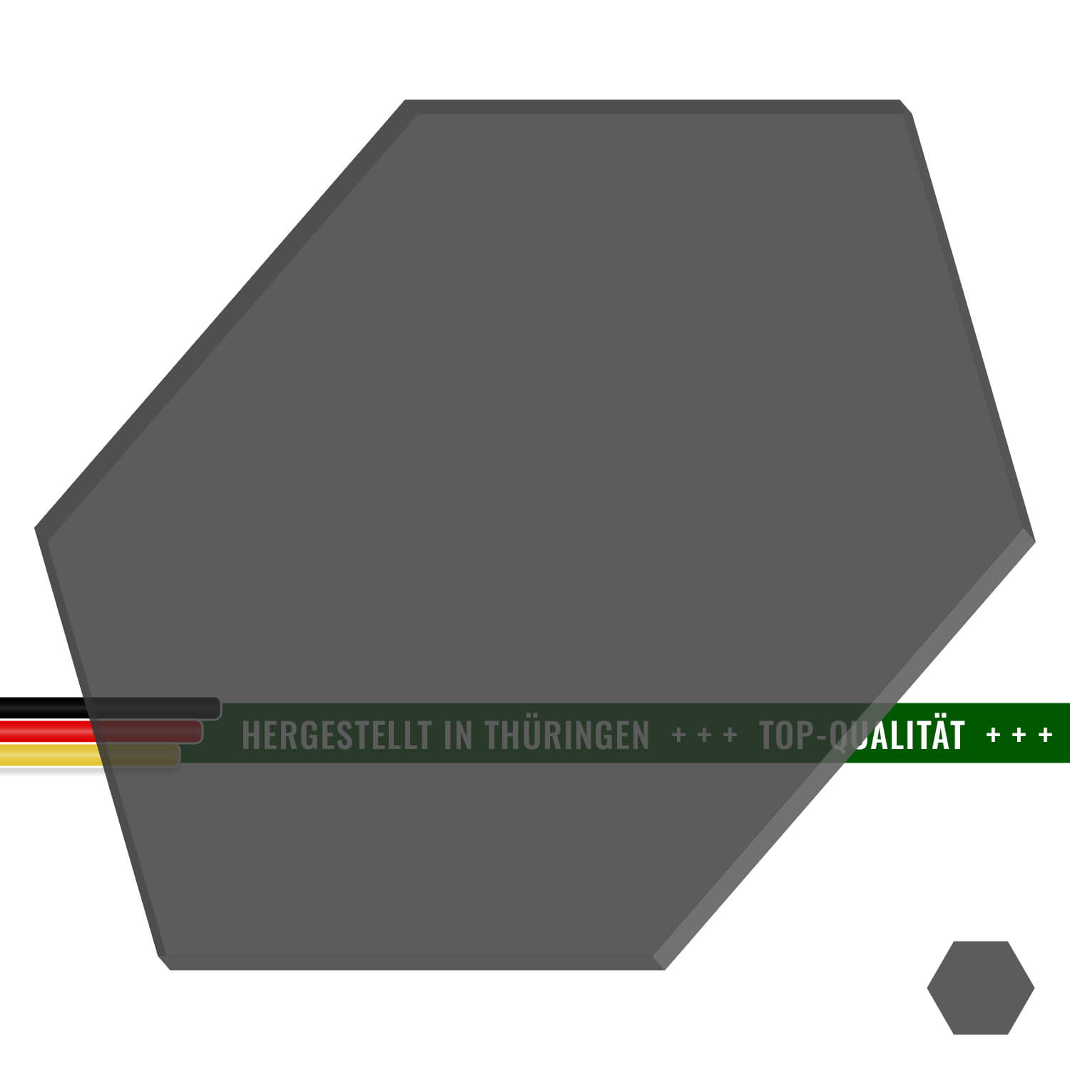 Plexiglas® Zuschnitt - Hexagon/Sechseck Dunkelgrau transparent - Basteln Deko 3-50cm