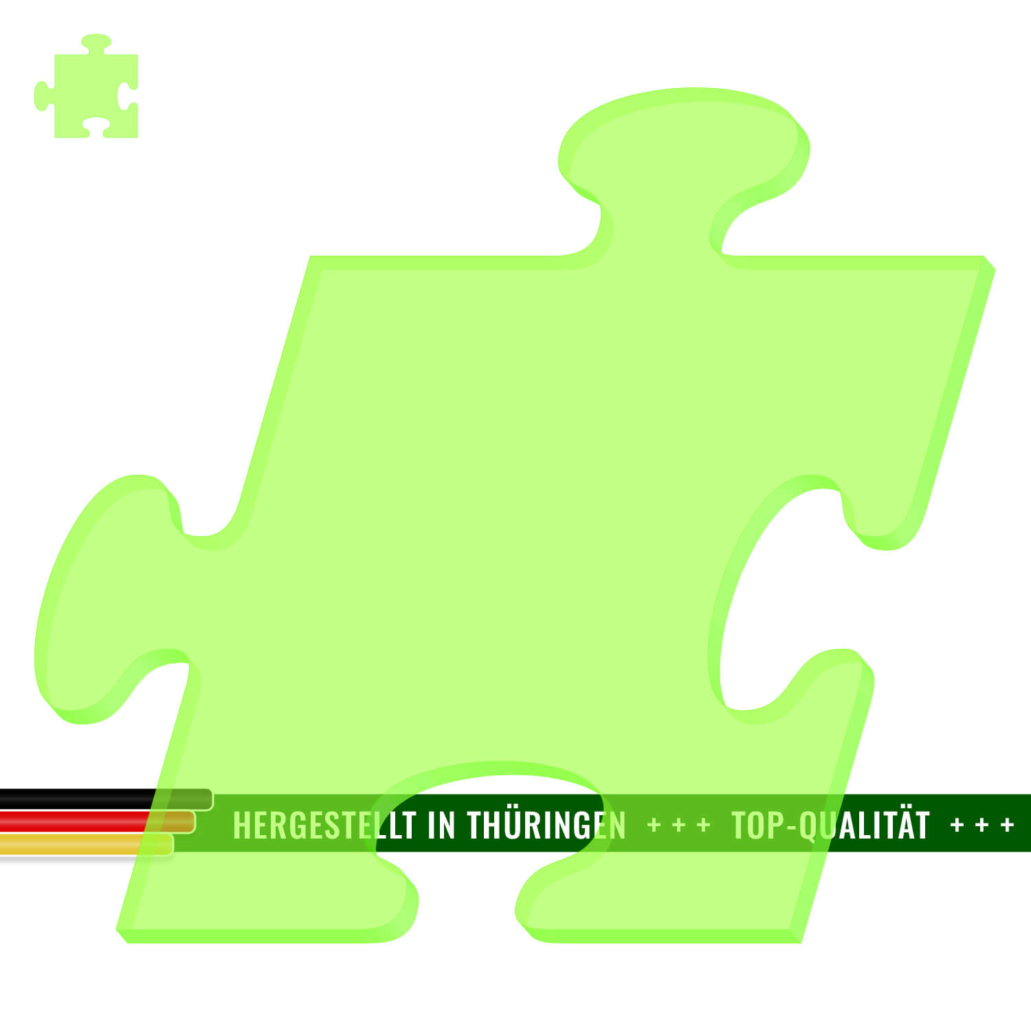 Plexiglas® Zuschnitt - Puzzle Neongrün transparent - Basteln Deko 3-50cm