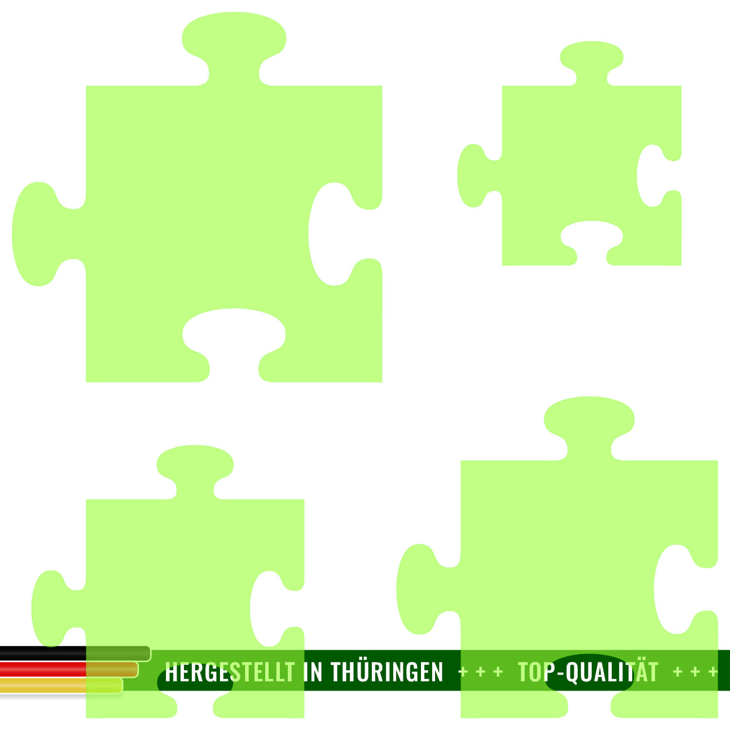Plexiglas® Zuschnitt - Puzzle Neongrün transparent - Basteln Deko 3-50cm Gruppenbild