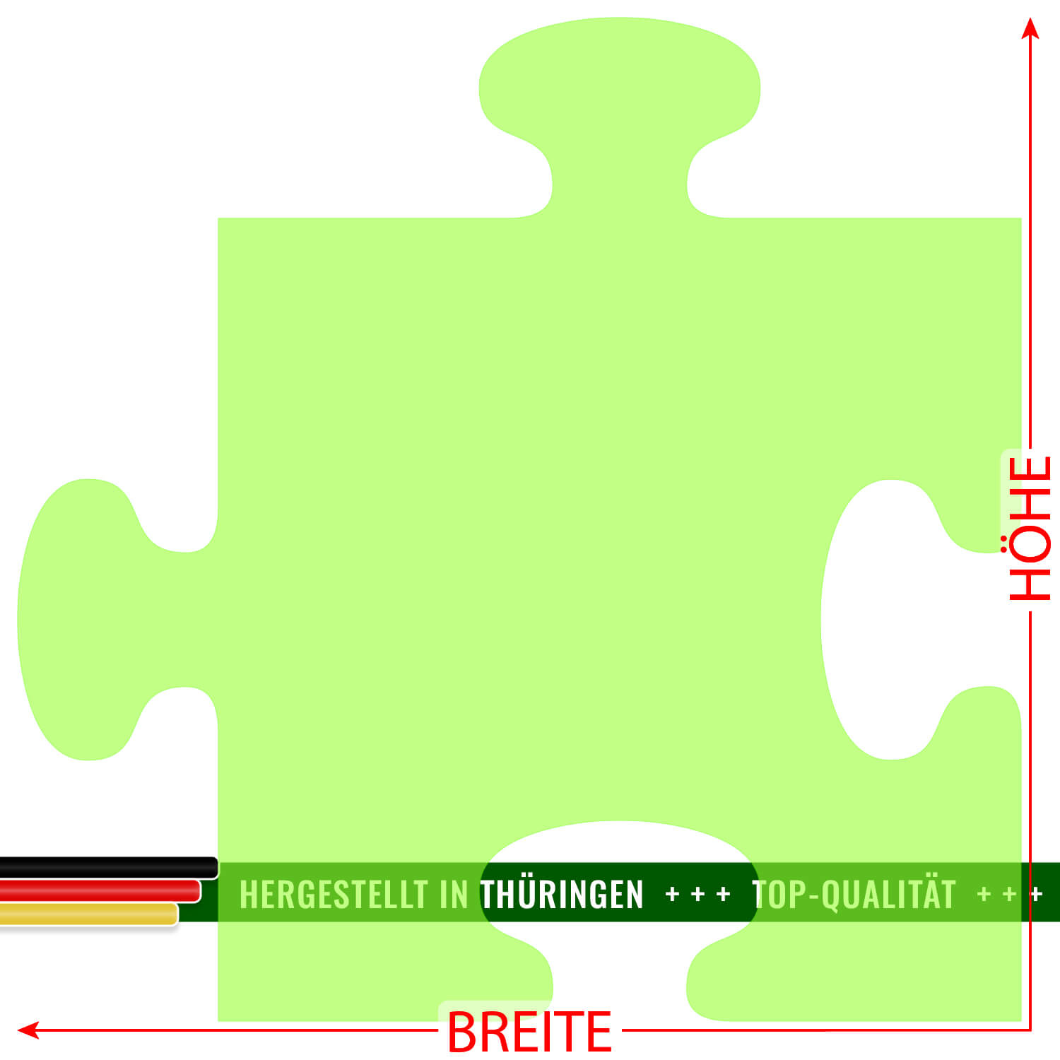 Plexiglas® Zuschnitt - Puzzle Neongrün transparent - Basteln Deko 3-50cm Größe