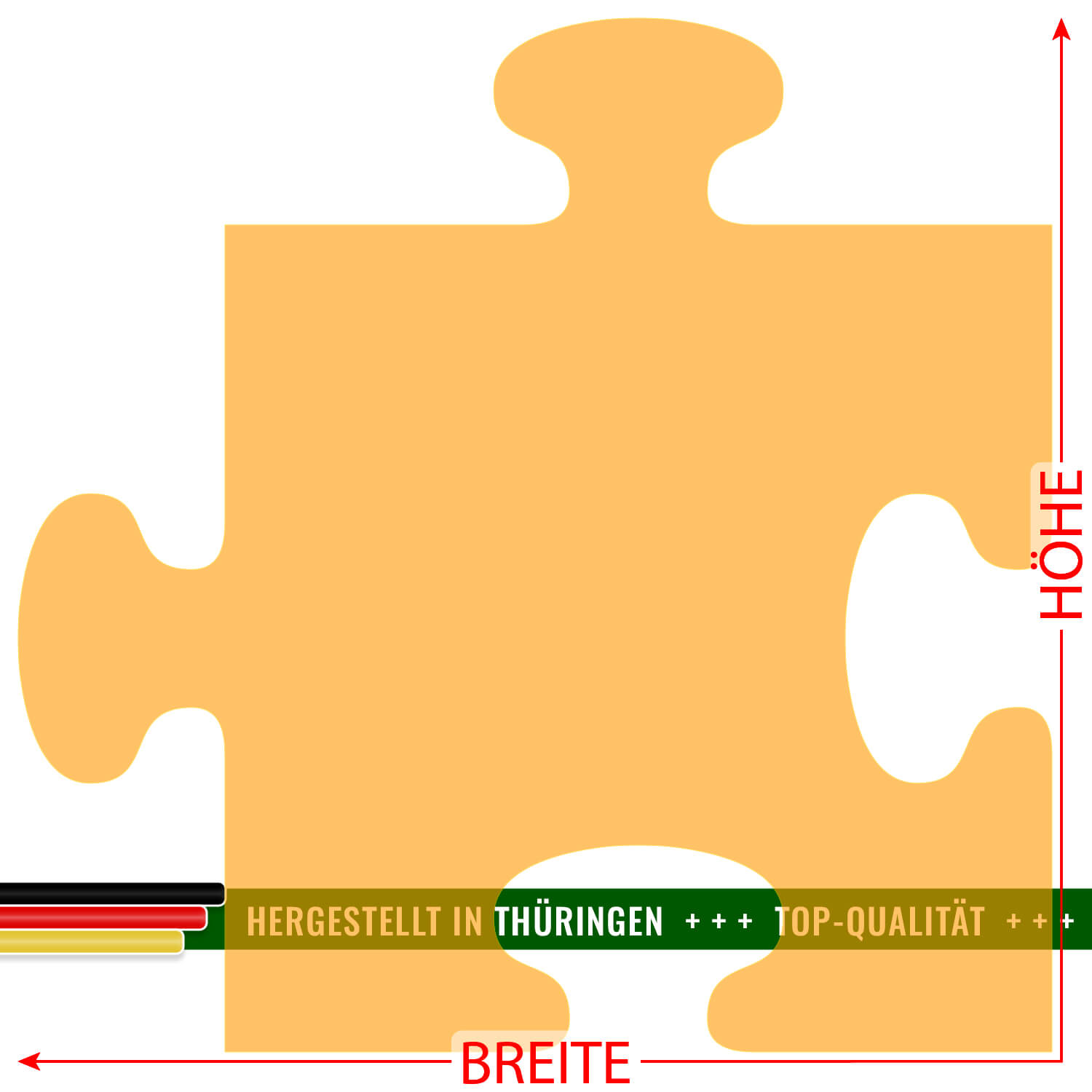 Plexiglas® Zuschnitt - Puzzle Neonorange transparent - Basteln Deko 3-50cm Größe