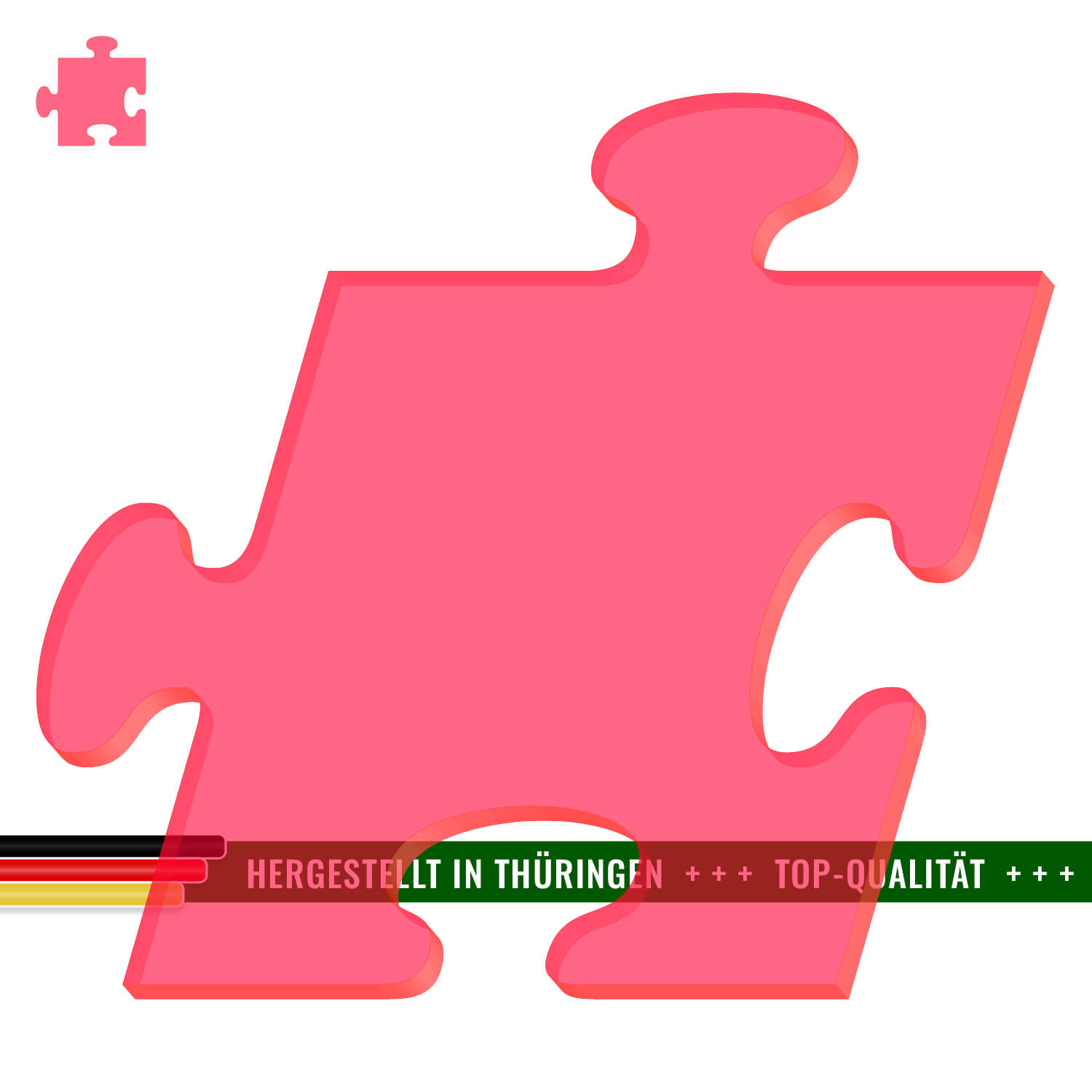 Plexiglas® Zuschnitt - Puzzle Neonrot transparent - Basteln Deko 3-50cm