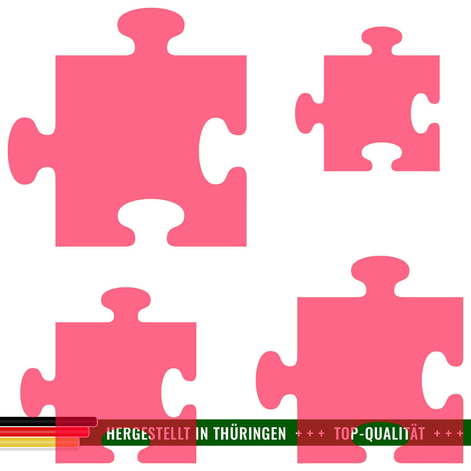 Plexiglas® Zuschnitt - Puzzle Neonrot transparent - Basteln Deko 3-50cm Gruppenbild