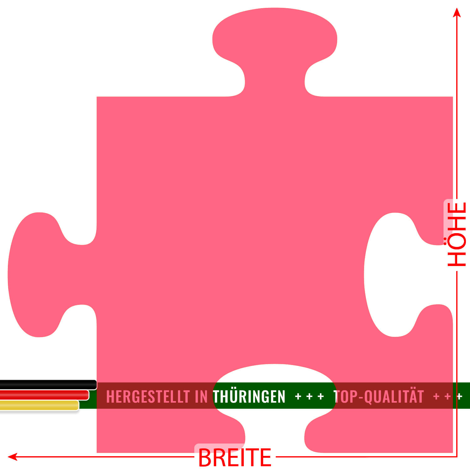 Plexiglas® Zuschnitt - Puzzle Neonrot transparent - Basteln Deko 3-50cm Größe