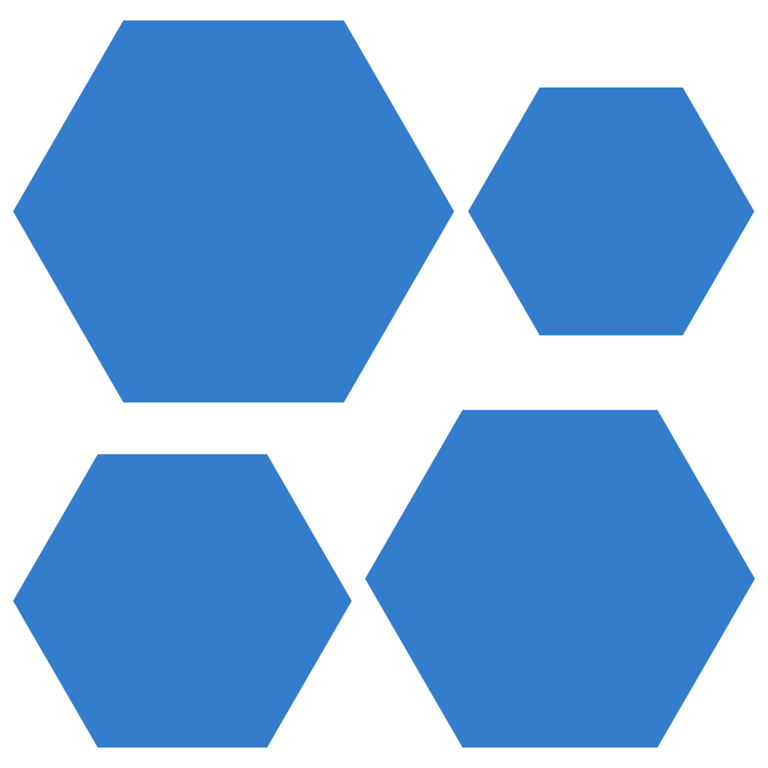 Plexiglas® Zuschnitt - Hexagon/Sechseck Hellblau - Basteln Deko 3-50cm Gruppenbild