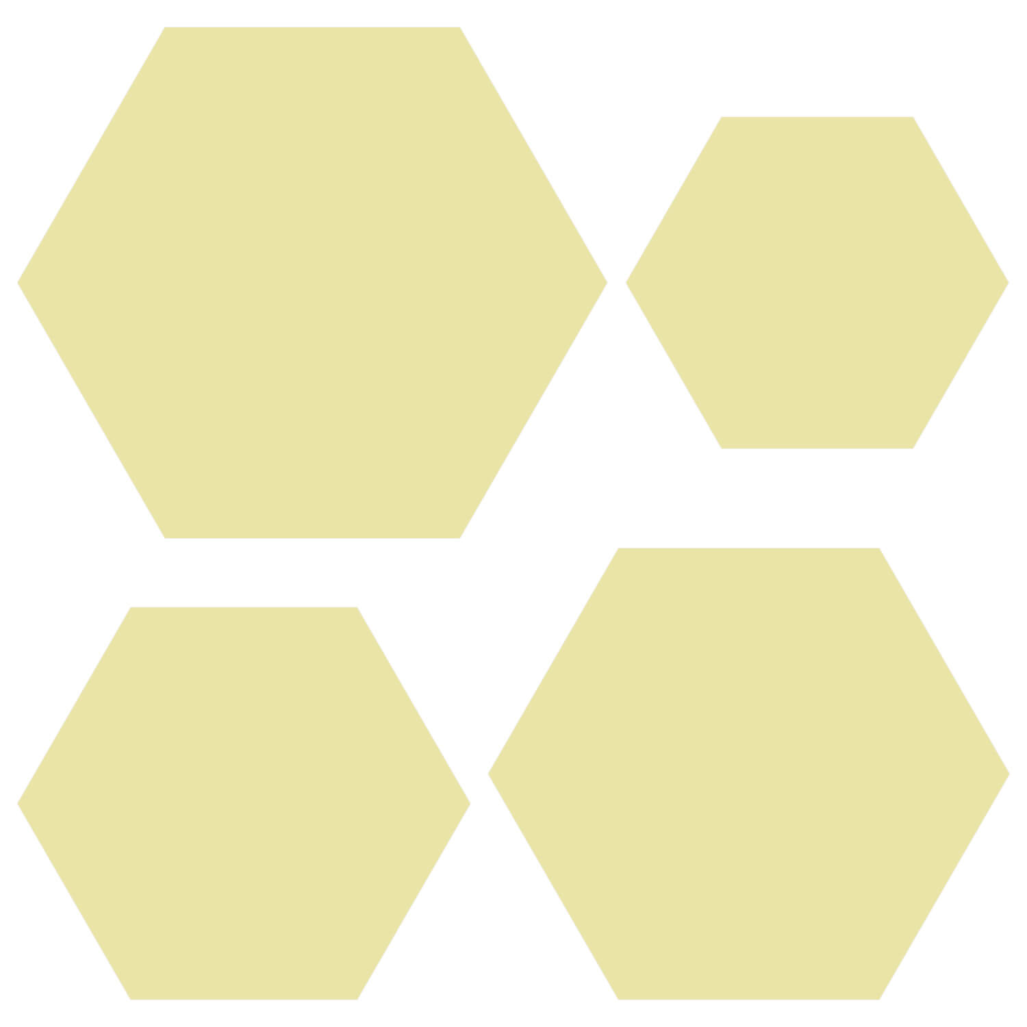 Plexiglas® Zuschnitt - Hexagon/Sechseck Creme - Basteln Deko 3-50cm Gruppenbild