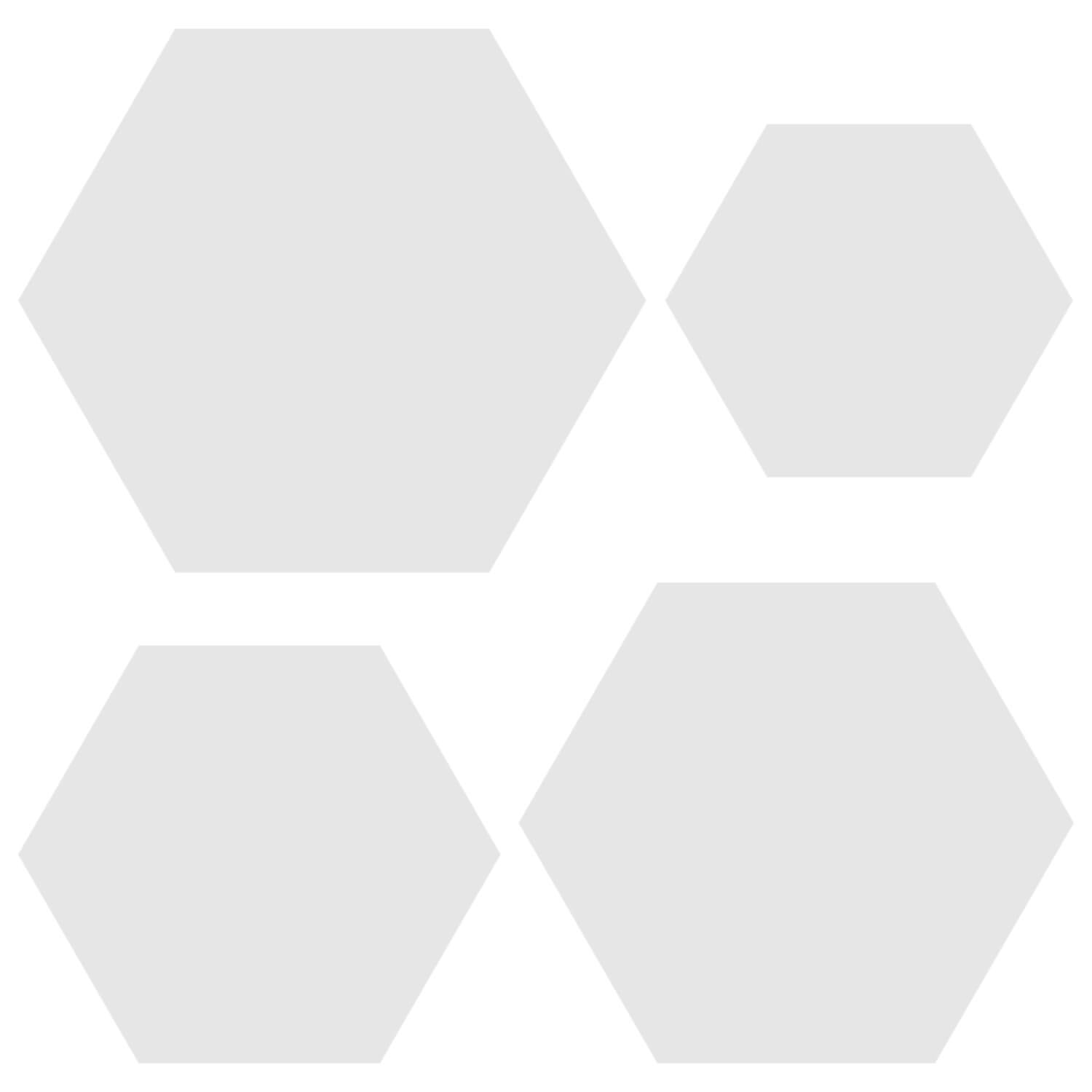 Plexiglas® Zuschnitt - Hexagon/Sechseck Grau - Basteln Deko 3-50cm Gruppenbild