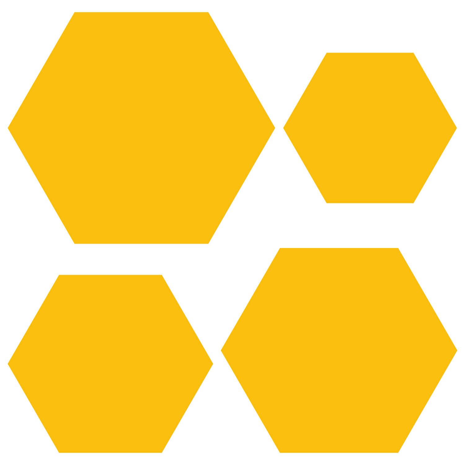 Plexiglas® Zuschnitt - Hexagon/Sechseck Gelb - Basteln Deko 3-50cm Gruppenbild