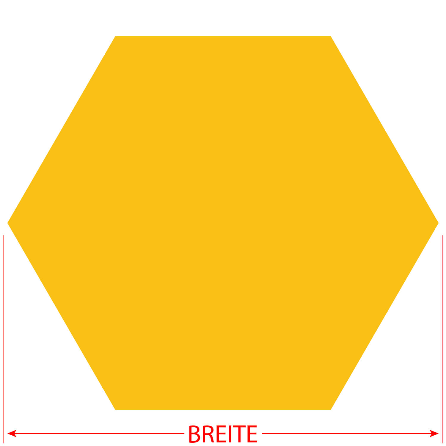 Plexiglas® Zuschnitt - Hexagon/Sechseck Gelb - Basteln Deko 3-50cm Größe
