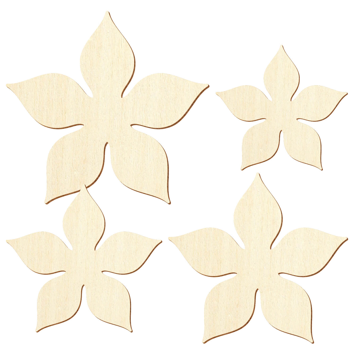 Sperrholz Zuschnitte - Enzian Blume/Blüte - 5-40cm Gruppe