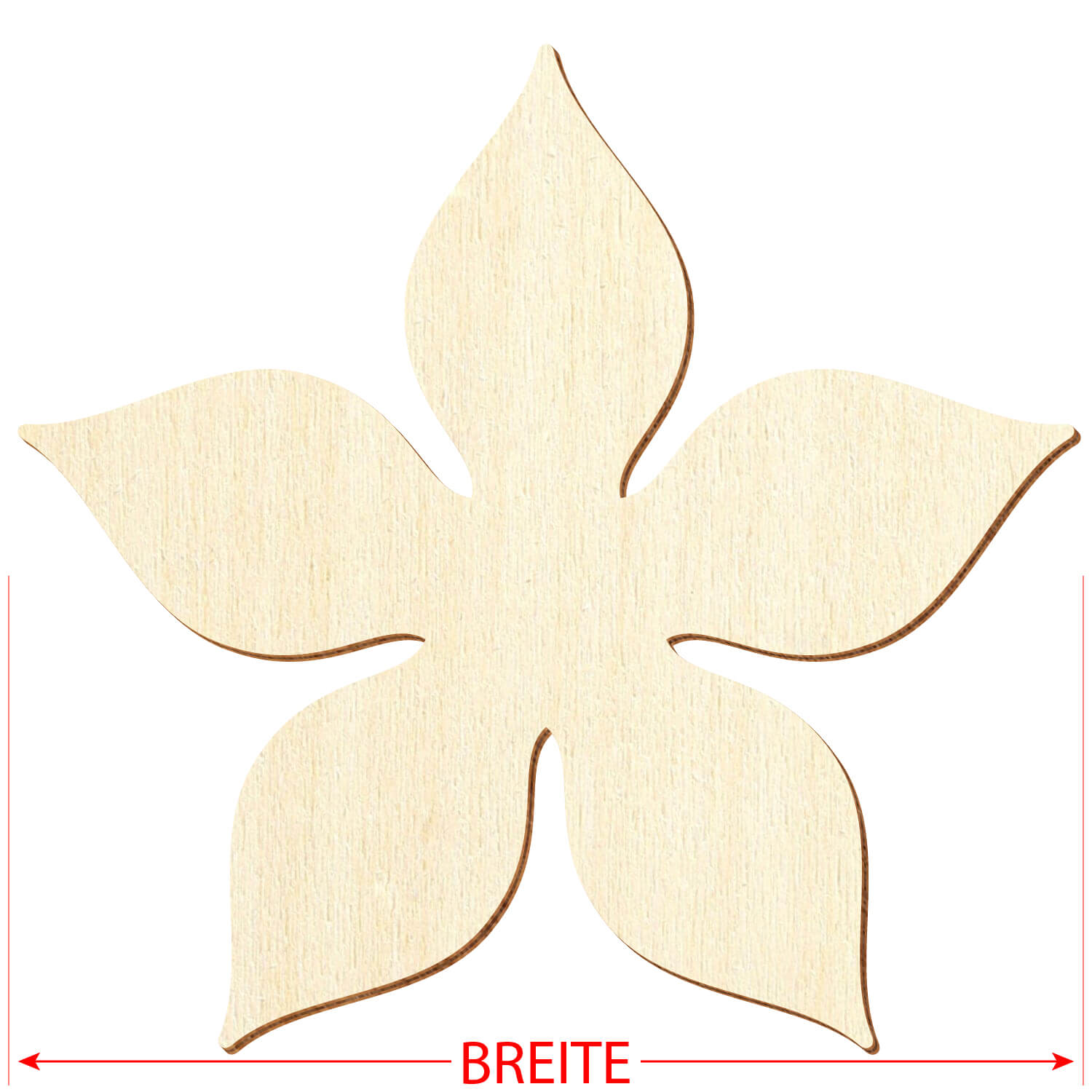 Holz Enzian Blüte - Zuschnitt 3-50cm Deko Basteln Größe