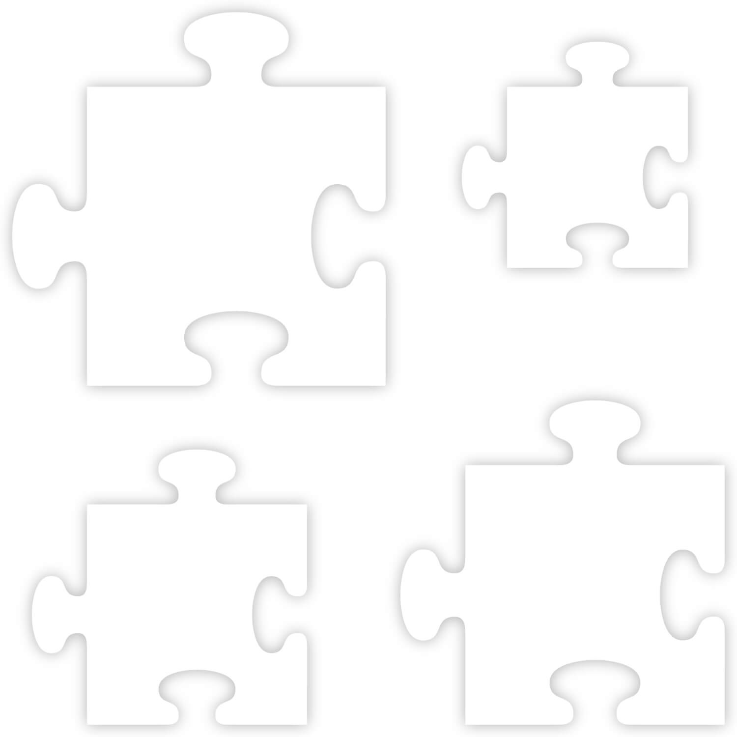 PLEXIGLAS® Zuschnitt 3-50cm - Puzzle weiß Gruppenbild