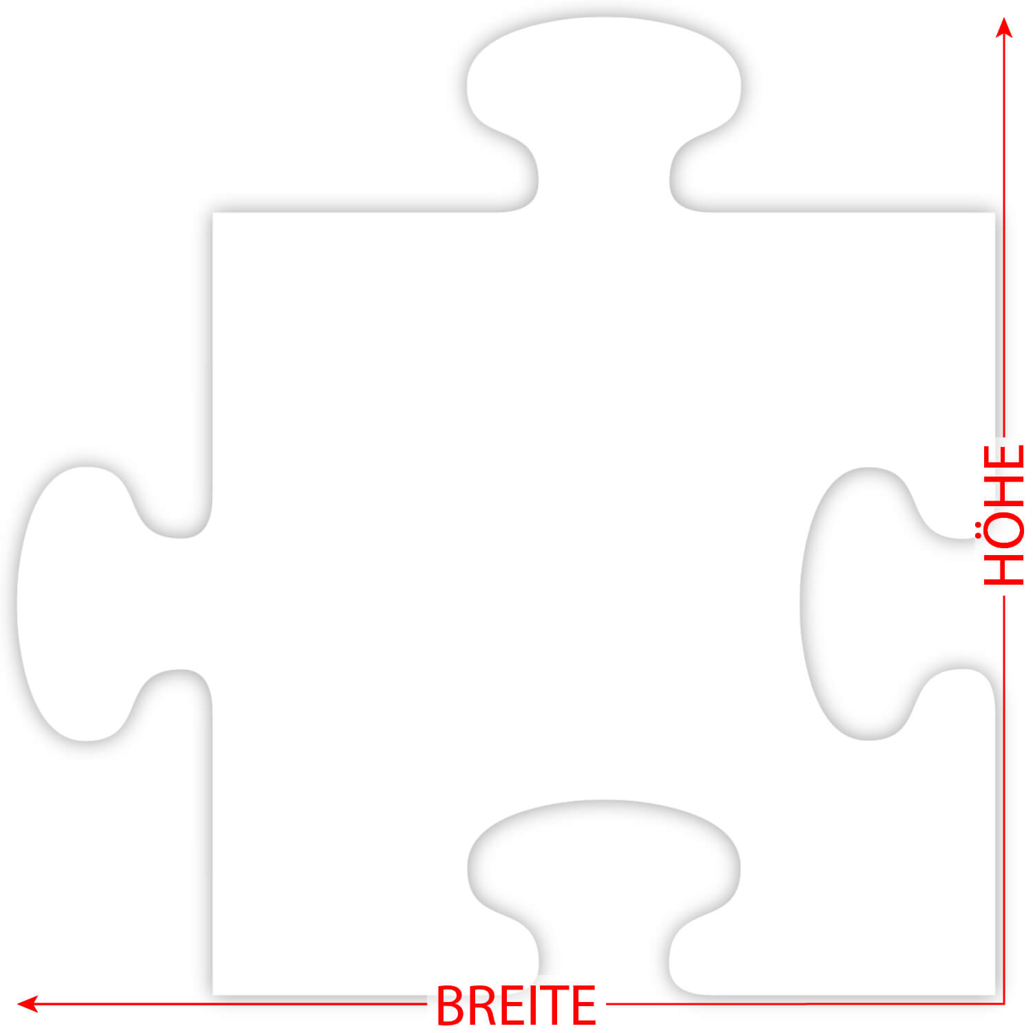 PLEXIGLAS® Zuschnitt 3-50cm - Puzzle weiß Größe