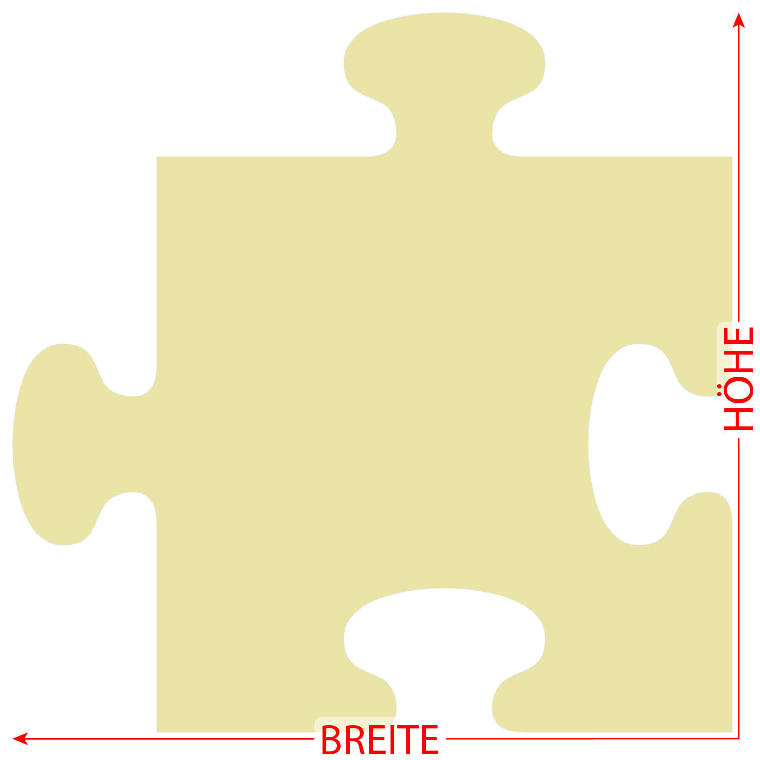 PLEXIGLAS® Zuschnitt 3-50cm - Puzzle creme Größe