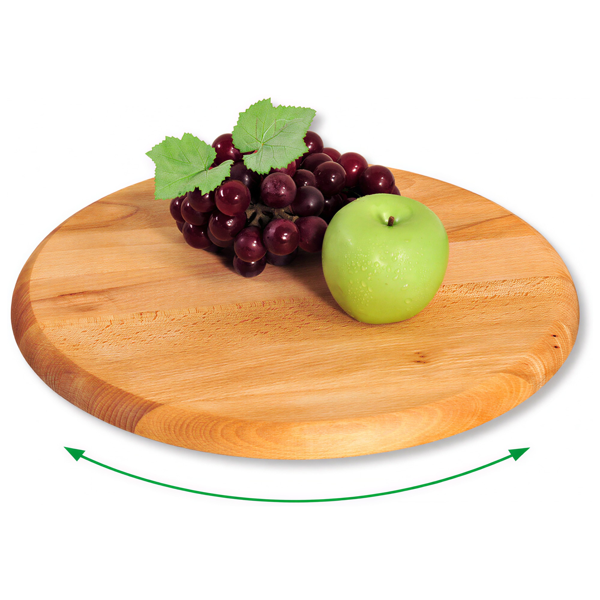 Drehteller aus Buchenholz mit Obst